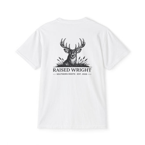Raised Wright Deer Pocket T‑Shirt