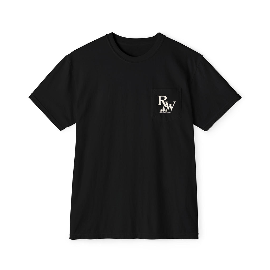 Raised Wright Duck Call Pocket T‑Shirt — Vintage Nautical Whistle Graphic