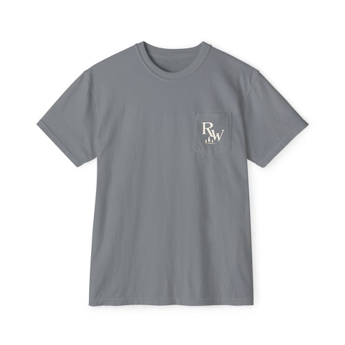 Raised Wright Duck Call Pocket T‑Shirt — Vintage Nautical Whistle Graphic