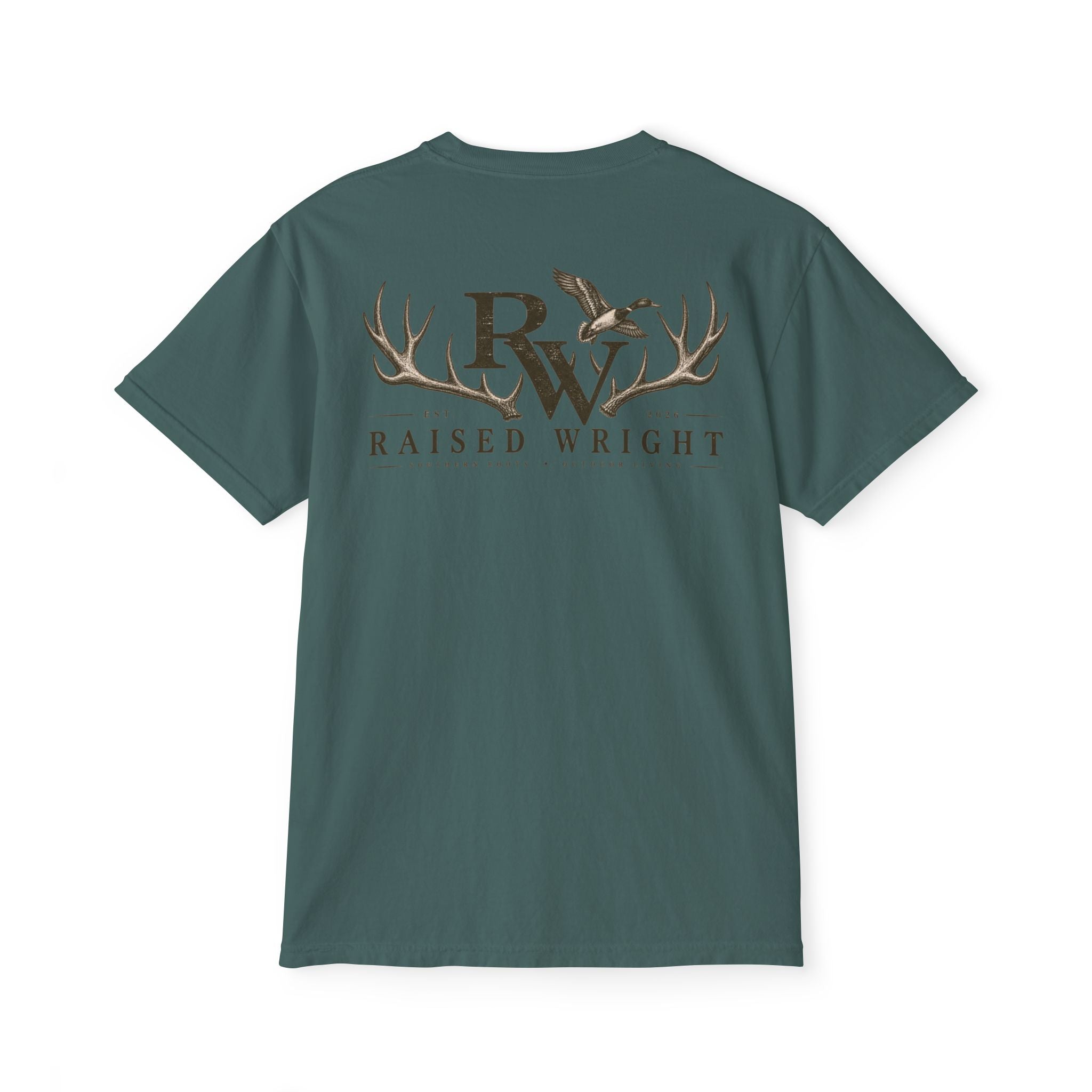 Raised Wright Antler Logo Pocket T-Shirt